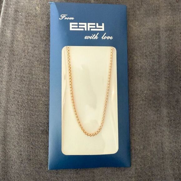 NWT Effy Lobster Clasp Box Chain Necklace Gold-tone Size 24" - Picture 5 of 5